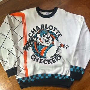 EXTREMELY RARE Charlotte Checkers White and Black Sweater Size XL